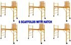 6 Complete Sets Of 6 Foot Rolling Scaffolding 1000 Lb Cap W hatch Meetsosha ansi