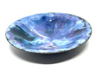 Vintage Designer Collection Greta Hacker Signed Enamel On Copper Blue Swirl Dish