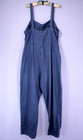 Vtg Womens 40s Blue Cotton High Waist Overalls   Jumpsuit W  Pockets Sz Xl 1940s