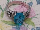 David Yurman 925 Sterling Silver 7mm Blue Topaz Petite Wheaton Ring Size 7 