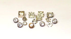 Lot Of 15 Vintage Clear Rhinestone Shank Buttons  Assorted Shapes   Sizes