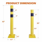 4pack 4  Springback Safety Bollard Traffic Posts With Base Sidewalk Protection