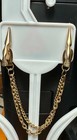 Vintage Retro Mid Century Modern Gold Tone Multi Chain Sweater fur Clip