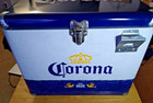 Vintage Metal  corona  Beer Cooler - Carry Handles   Bottle Opener - Fit 24 Cans