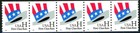 Uncle Sam s Top Hat H-rate W a Mnh Coil Strip Of 5 Pnc5 Plate 1111 Scott s 3264