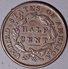 1834 Half Cent Classic Head 13 Stars C-1 Variety Ef
