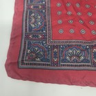    vintage Men s Silk Pocket Square Red Paisley Medallion Print Handkerchief 12 