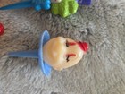 Vtg Plastic Clown Heads Cake Toppers Cupcake Picks Set Of 5 Blue Yellow Red