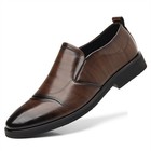 Men s Slip On Loafers Formal Business Dress Shoes Brown Black Two Colors Office 