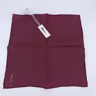 Eton Pocket Square Mens Maroon White Polka Dot Silk Luxury For Weddings Nwt