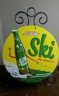 Nos Near Mint 1950s 60s Vintage Ski Soda Old 11 Inch Die-cut Fan Pull Sign  s65 