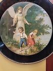 Antique Lithograph Picture Flue Cover Guardian Angel Delightful 8  Diameter