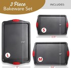 Baking Sheet Set  3-piece Cookie Set With Silicone 3 Piece Black 