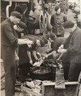 Kriegsmarine Fresh Catch  Sailors Cut Fish Ww2 German Third Reich Photo 5x3 5 