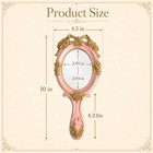Vintage Princess Hand Held Mirror - Antique Handle Makeup Mirrors  Pink   Han   
