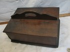 Antique Wooden Primitive Wood Handled Sewing Caddy Tote Primitive Box
