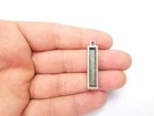 2 Pcs Long Rectangle Pendant Blank Resin Bezel Silver Epoxy Frame 29x5mm G35638