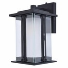 Lutec Craftsman Style Led Wall Lantern  Matt Black Aluminum With Glass Panels