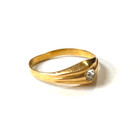  ma6  Baby child s 19k Portuguese Gold 0 7 Grams Cz Dome Ring - Size 3 75