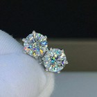 2ct Round Cut Lab Created Diamond Solitaire Stud Earrings 14k White Gold Plated