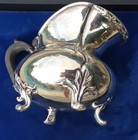 France Antique Martial Fray  950 Sterling Silver Creamer Pitcher W  Ebony Handle