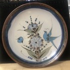 Vtg Ken Edwards Bird Design Wall Display Plate Artisan Pottery Mexico 10 5   