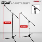 5 Core Microphone Stand Floor Height Adjustable W Extending Telescoping Boom Arm