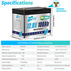 Mini Lifepo4 Lithium Battery 12v 100ah With Charger 15000  Deep Cycle 100a Bms