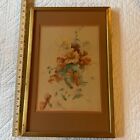 Antique Nasturtiums Floral Flower Original Victorian Painting Watercolor