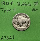 1913 P T1 Buffalo      Indian Head Nickel 5c Vg Very Good Type 1