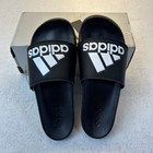 Adidas Adilette Comfort Slides Black White Logo Men 9 Women 10 New In Box