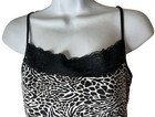 Jockey Womens Xl Black Animal Print Camisole Microfiber Stretch Stretchy Silky