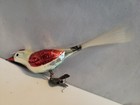 Vintage 1960 s Mercury Glass Clip On Bird Ornament With Fiberglass Tail 6  Long 