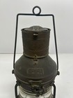 Vtg Anchor Nautical Maritime Ship Lantern Brass Oil Light Lamp Clear Lens As Is
