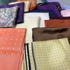 Mens 100  Silk Pocket Squares Lot Of 24 Striped Polka Dot Patterned Printed
