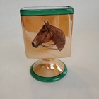 Noritake Horse Head Cigarette match Holder On Pedestal Lusterware Vintage