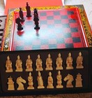 Vintage terracotta Chess Set  Board  Game Pieces  Unique   