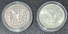 1884   1901 O Lot Of 2 Two Morgan Silver Dollar Coins In Capsules Circulated