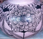 Floral Vase Vines   Birds Dusty Rose Handmade Michoac  n Mexican Folk Art Med Sz