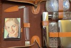 Vintage Men   s Leather Vanity Kit Grooming Travel Case Mid-century Made In U s a 