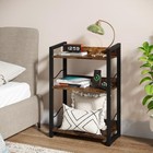  Book Shelf Small Bookshelf  3-tier Wood Bookcase 3-tier Rustic Brown