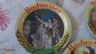 Set Of 5 Vintage Metal Budweiser Coasters     Excellent Condition     Classic