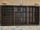 Antique Printer   s Type Tray 32x17 Wood Letterpress Case Ornate Cast Iron Handle