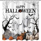 Halloween Shower Curtain Gothic Spooky Pumpkin Ghost Shower Curtain For Ghost
