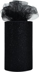 Black Glitter Tulle Roll 6 Inch X 50 Yard For Tutu Skirt Wedding Christmas Baby