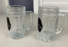 Sapporo Barrel Beer Glass Mugs Set Of 2 Black Logo Japan 10oz