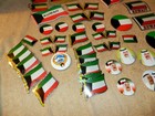 Kuwait Button Pins Kuwaiti Pin And Flag Decals Keychain Lot Of 40 Items