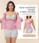 Shapshe Women s Waist Trainer Corset Tummy Control Body Shaper Vest Pink Large