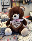 Vintage Russ Berrie 8    Sitting Bear Plush Stuffed Animal Ribbon Bow