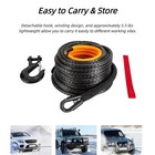 Synthetic Winch Rope 1 2  X 92ft 31500lbs Dyneema Sleeve Hook Truck Atv Suv